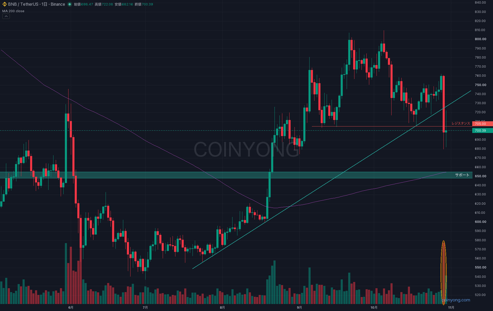 BNB 分析チャート