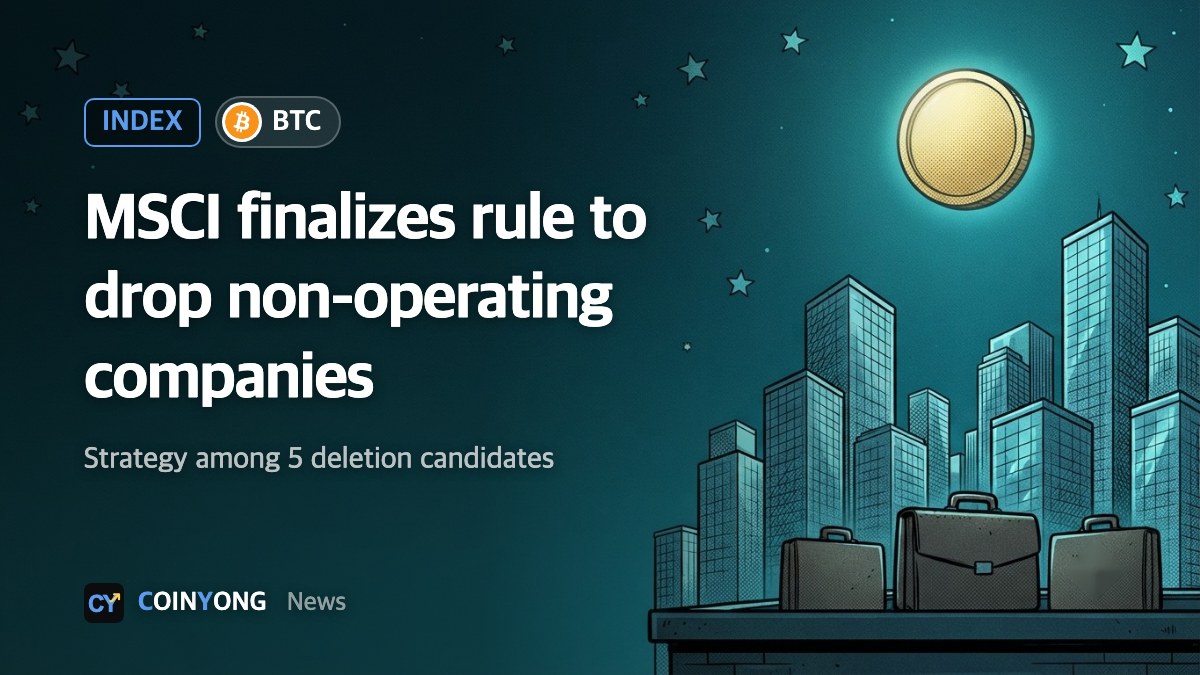 MSCI finalizes rule to drop non-operating companies, marking Strategy and four others for deletion