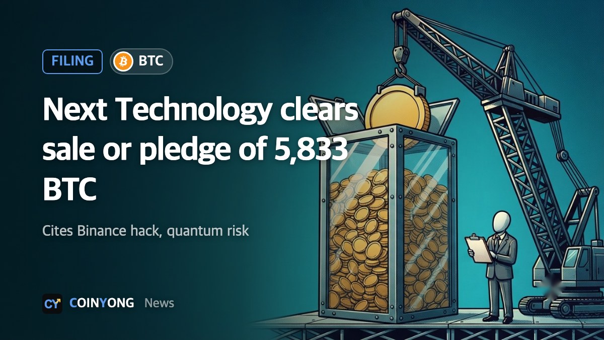 Nasdaq-listed Next Technology clears sale or pledge of 5,833 bitcoin