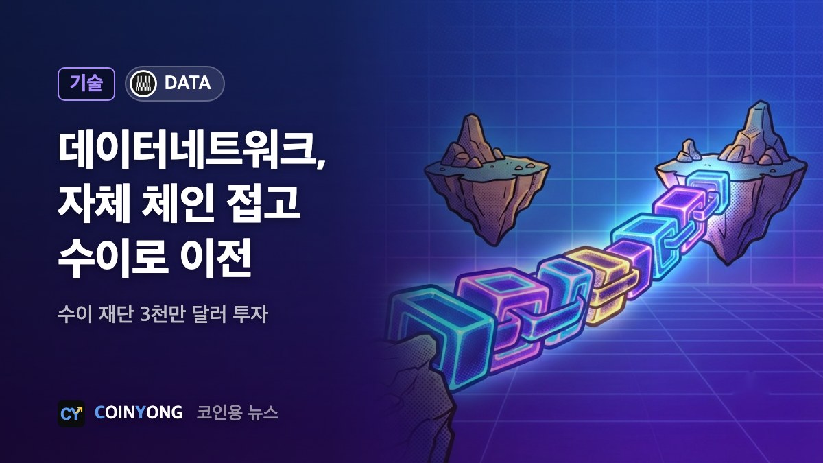 데이터네트워크, 자체 체인 접고 수이로…수이 재단 3천만 달러 투자