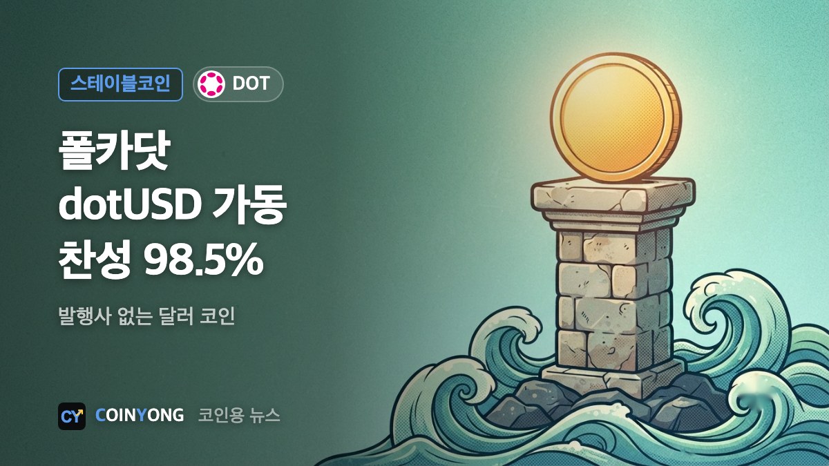 폴카닷, 발행사 없는 스테이블코인 dotUSD 가동…찬성 98.5%