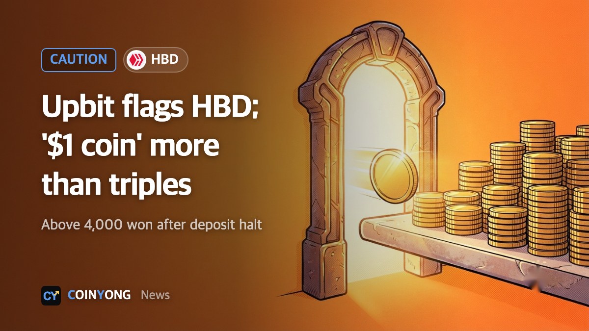 Upbit flags HBD and DNT; 'dollar' stablecoin HBD more than triples on the exchange