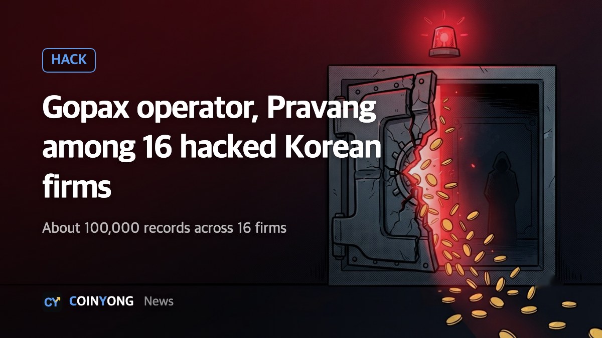 Gopax operator Streami and exchange Pravang among 16 Korean financial firms hit by hackers