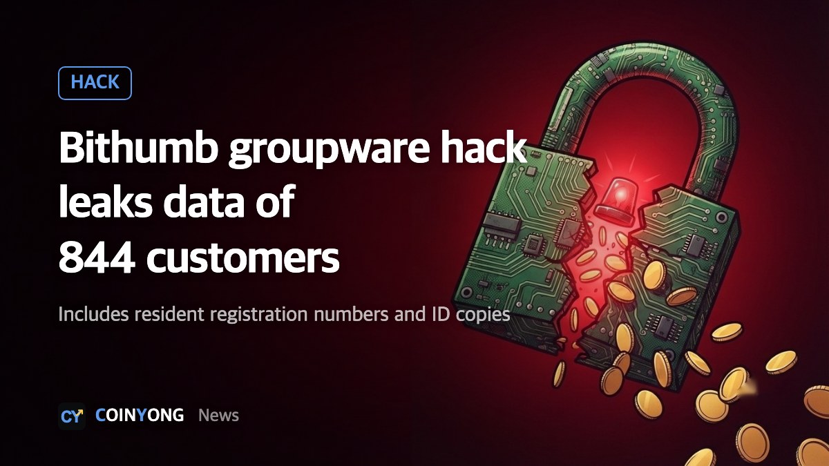 Bithumb says 844 customers' personal data leaked in groupware hack