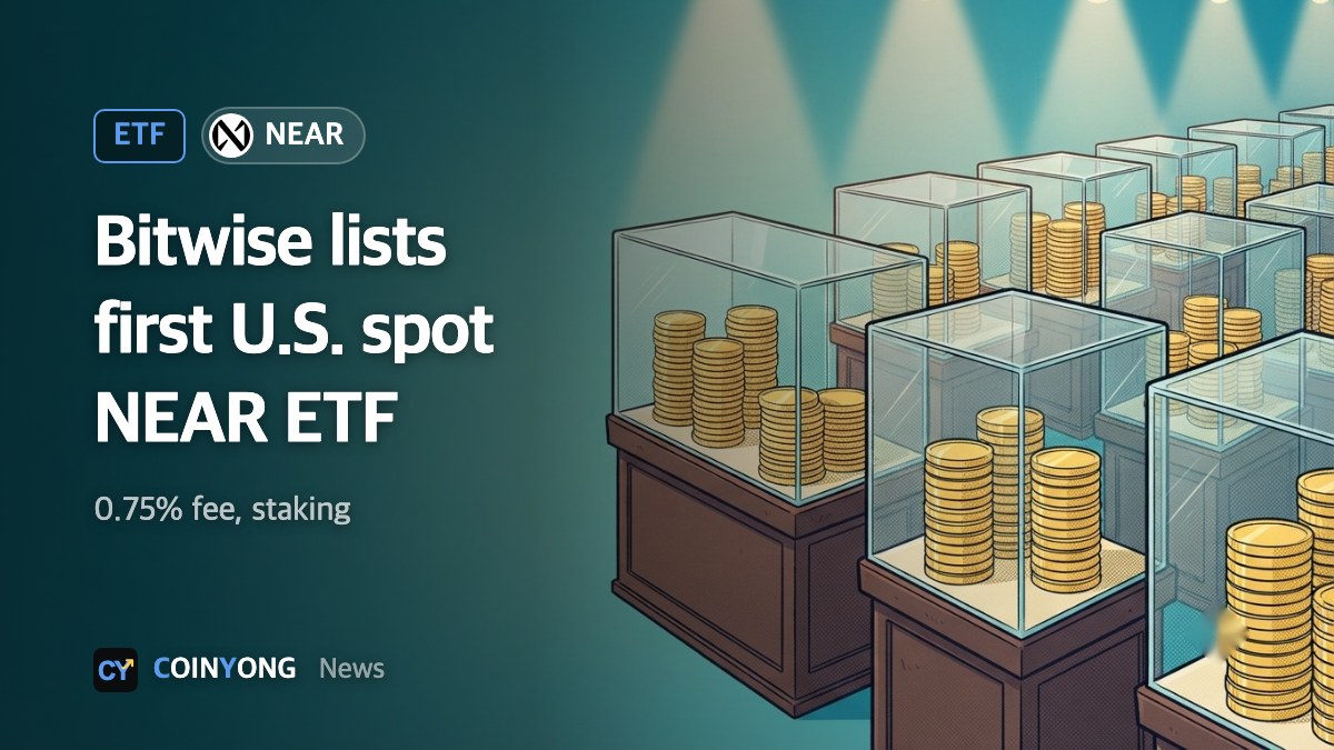 Bitwise lists first U.S. spot NEAR ETF, passing staking rewards to investors