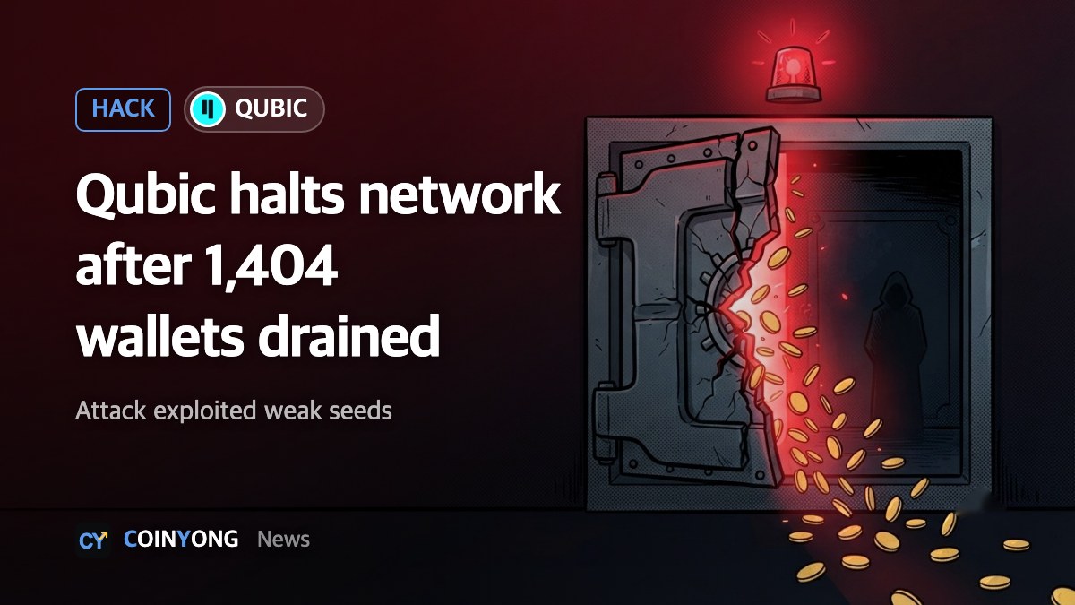 Qubic halts network after attacker drains 1,404 wallets with weak seeds