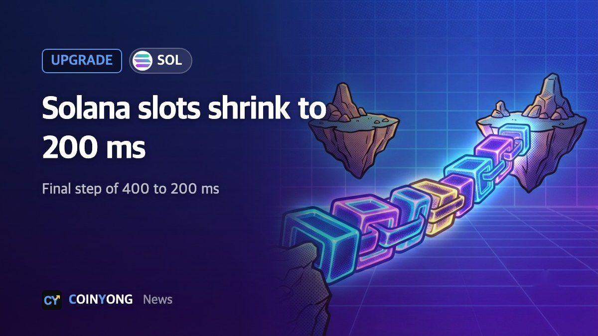 Solana cuts slot time to 200 milliseconds, final step set for around midnight KST Oct. 10