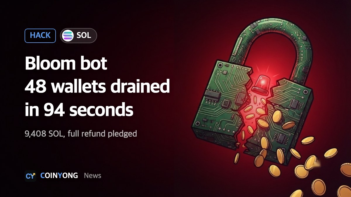 Bloom users lose 9,408 SOL in 94-second wallet drain; bot pledges full refunds