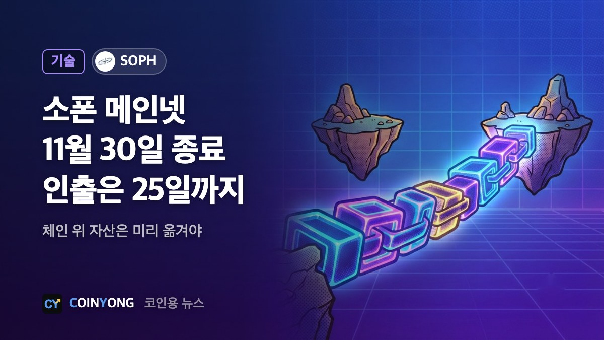소폰, 11월 30일 메인넷 종료…자산 인출은 25일까지