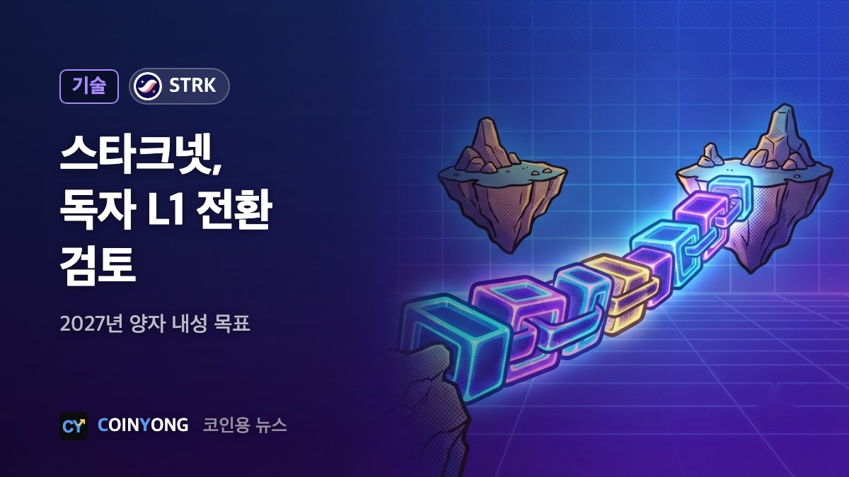 스타크넷, 이더리움 떠나 L1 전환 검토…STRK 사흘 새 두 배