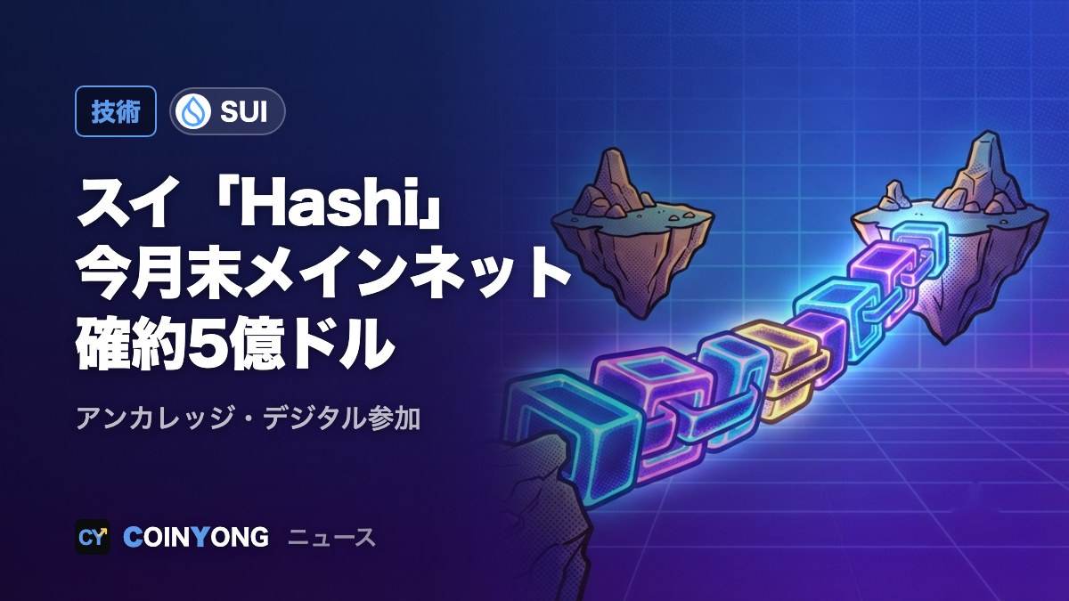 スイのBTC担保基盤「Hashi」、今月末メインネット 確約5億ドル
