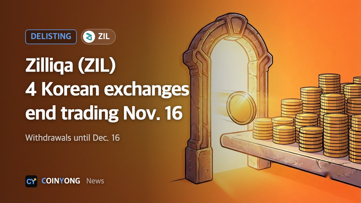 Upbit, Bithumb and two other Korean exchanges to delist Zilliqa (ZIL) on Nov. 16